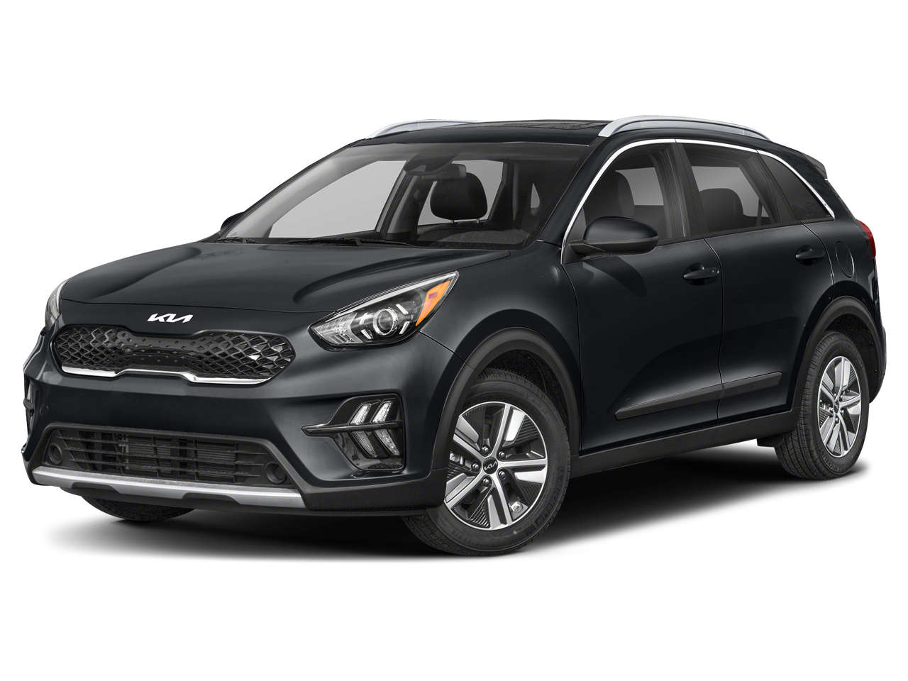 2022 Kia Niro LXS in Aurora Black Pearl — front three-quarter view