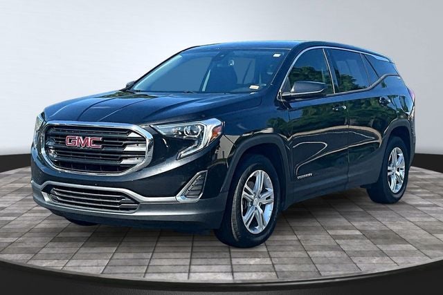 2020 GMC Terrain SLE in Ebony Twilight Metallic — front three-quarter view