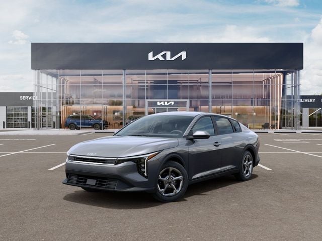 2026 Kia K4 LX in Steel Gray — front three-quarter view