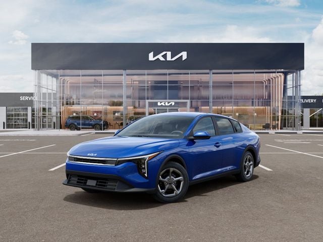 2026 Kia K4 LX in Deep Sea Blue — front three-quarter view