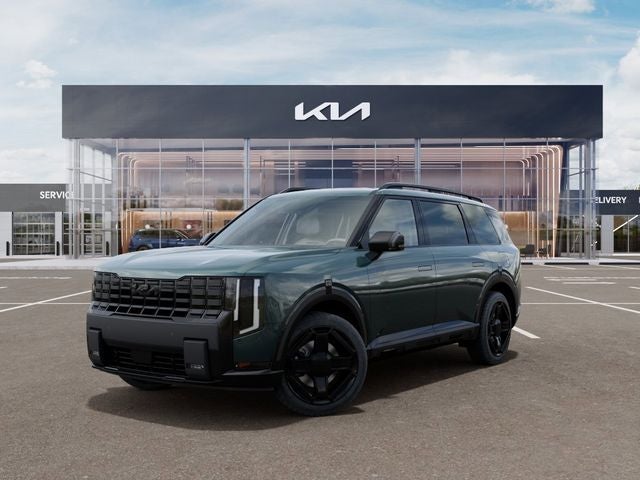2027 Kia Telluride X-Line EX in Black Jade Green — front three-quarter view