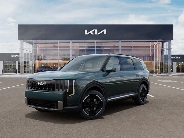 2027 Kia Telluride EX in Black Jade Green — front three-quarter view