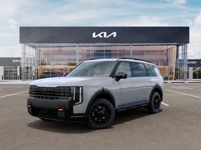 2027 Kia Telluride X-Pro SX-Prestige in Wolf Gray — front three-quarter view