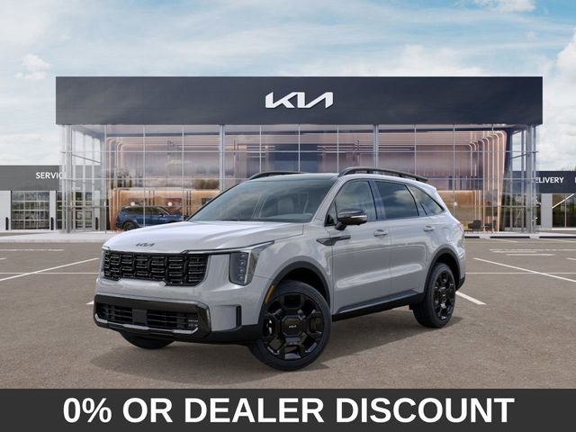 2026 Kia Sorento X-Line SX in Wolf Gray — front three-quarter view