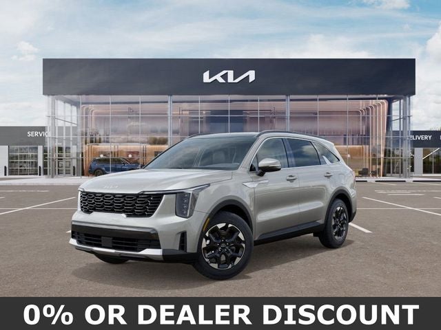 2026 Kia Sorento S in Ivory Silver — front three-quarter view