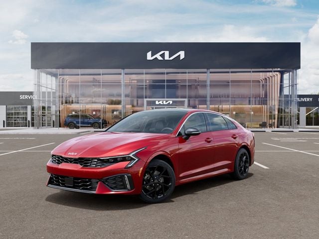 2026 Kia K5 GT-Line in Runway Red — front three-quarter view
