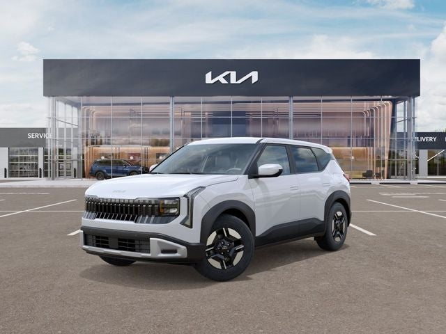 2027 Kia Seltos LX in Snow White Pearl — front three-quarter view