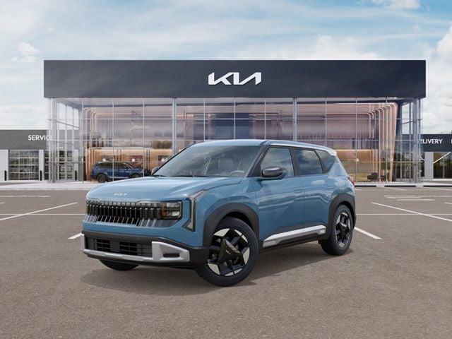 2027 Kia Seltos S in Frost Blue — front three-quarter view