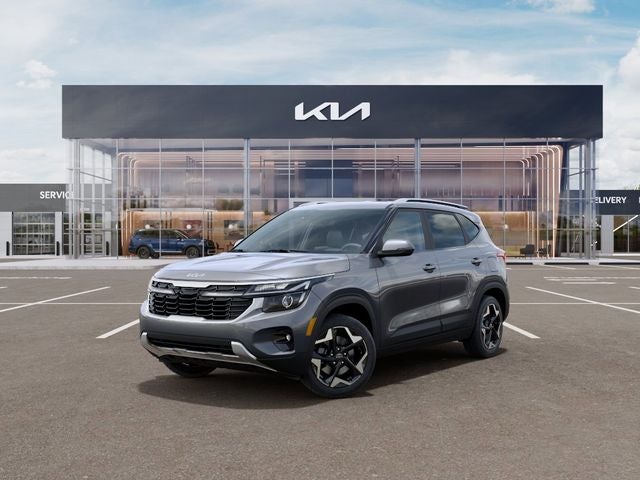 2026 Kia Seltos S in Steel Gray — front three-quarter view