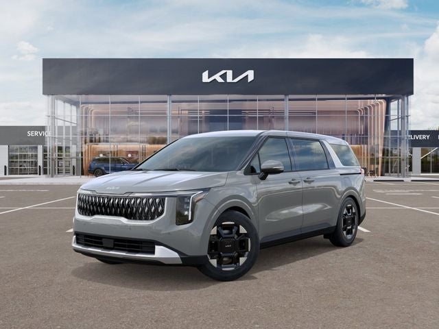 2026 Kia Carnival EX in Ceramic Silver — front three-quarter view